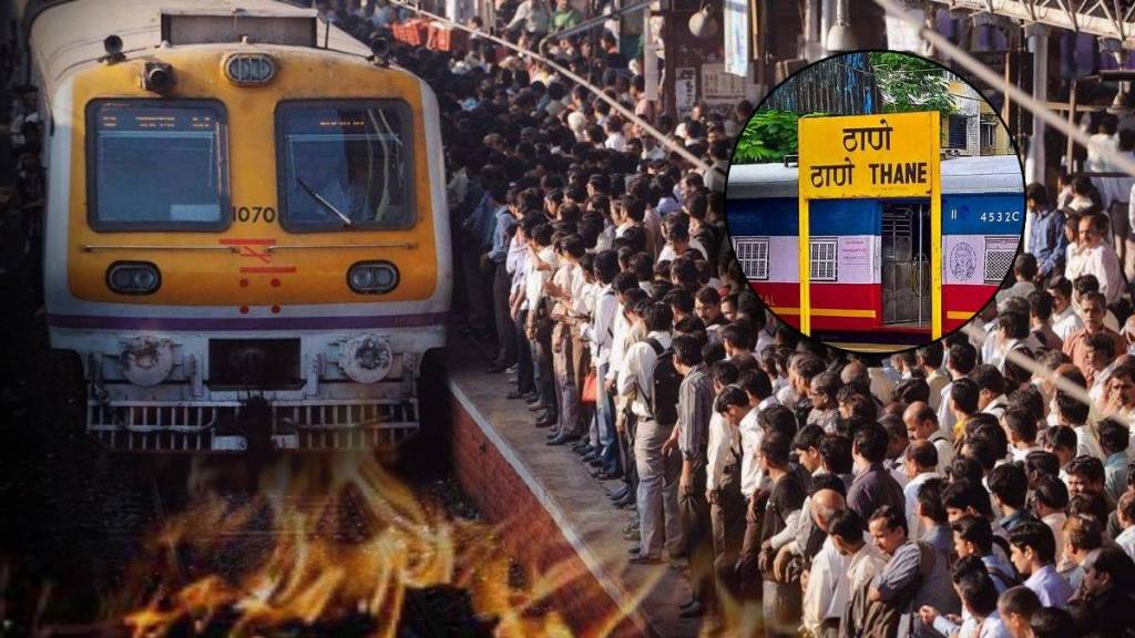 Mumbai Local Passenger Set on Fire by Drug Addict In running Train Thane Mumbra Shocking Late Night Incident