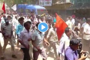 stone pelting at former cm Yediyurappas home