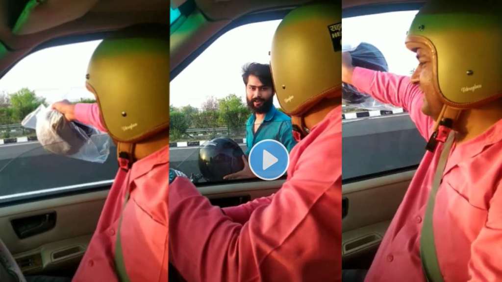 road safety india helmet man