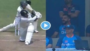 IND vs AUS 3rd Test: Umesh Yadav's Kneeling Skyscraper Six and Virat's Funny Reaction Video Viral