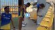 MS Dhoni painting chairs at Chepauk Stadium