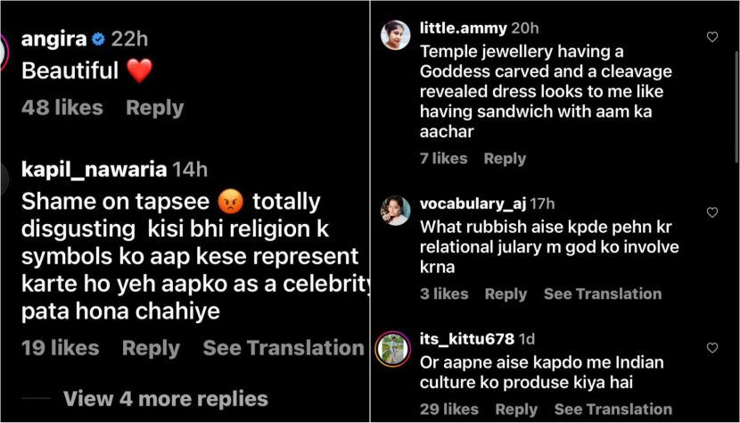 comments on taapsee post