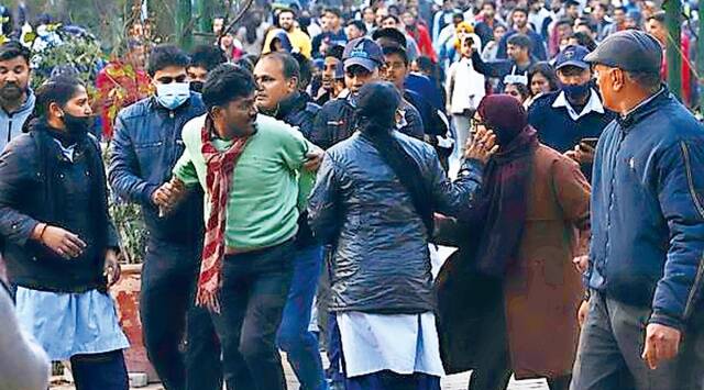 uproar in delhi university campus