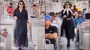 man slays in a skirt while doing catwalk in mumbai local video goes viral