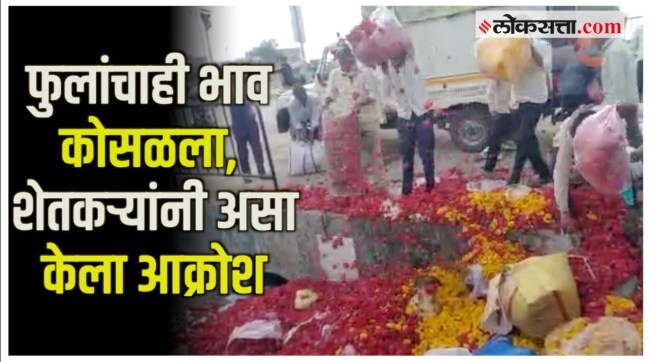 Flower farmers aggressive in Jalna; The flowers were thrown into the drain due to not getting the right price Jalna