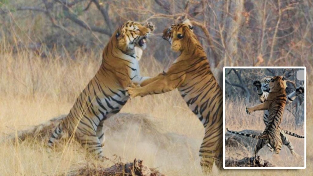 tiger fitting in tadoba