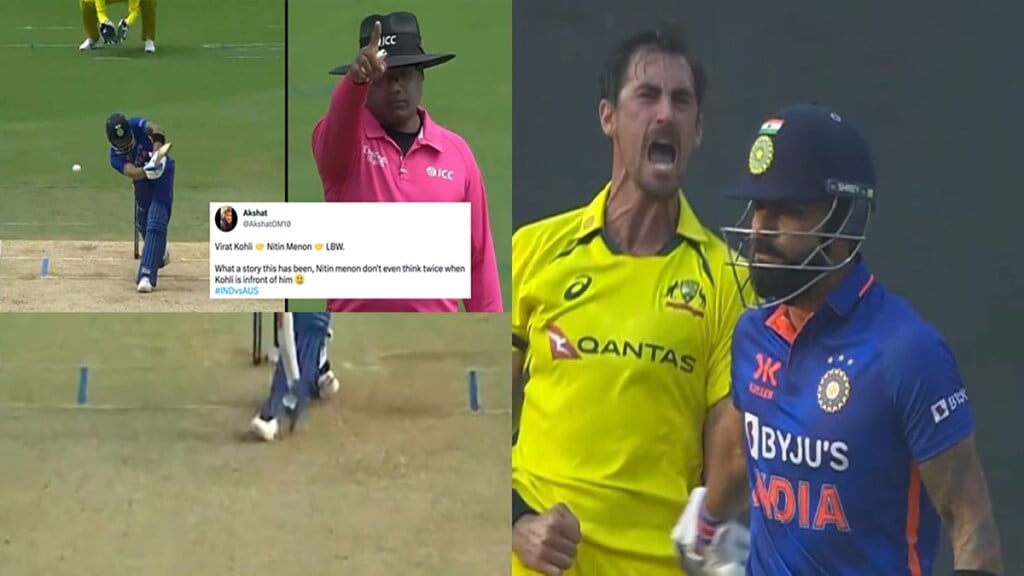 IND vs AUS: Given out before appeal Fans rage on social media after Nitin Main gives Virat LBW again