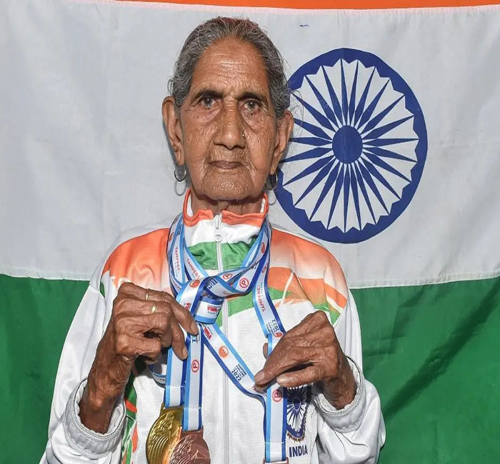 Golden grandmother did wonders at the age of 95 winning 3 gold medals in athletics and hoisted the country's flag