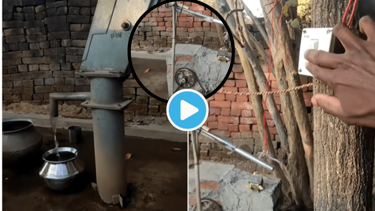 Video Man Jugaad to Pull Water From Hand Pump Village People Say Why Need Degree When You have Brain Money Saving Hack