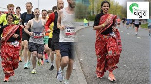 Marathon in sari