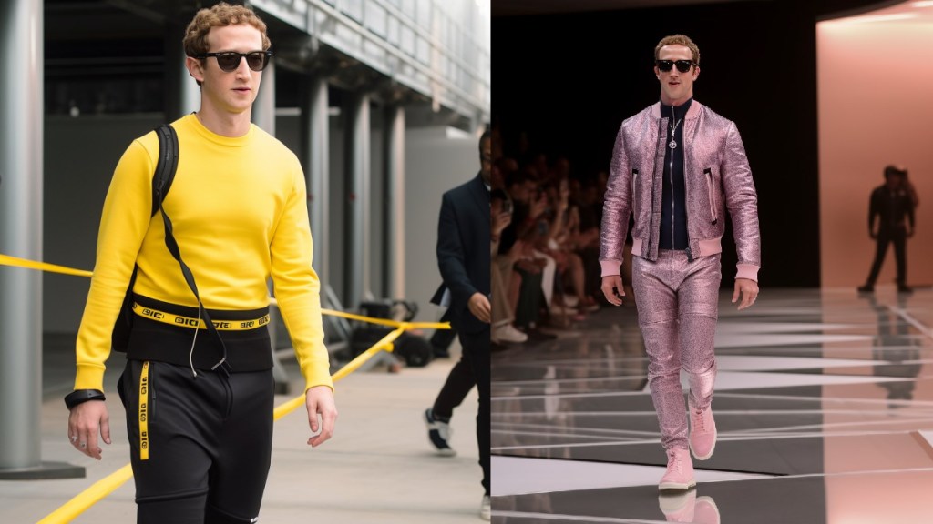 mark zuckerberg walk ramp show ai genrate photos