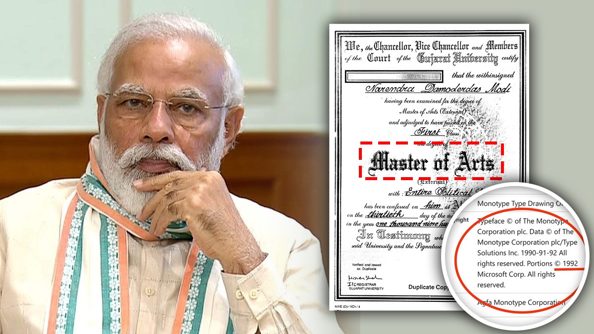 prime minister narendra modi degree raw