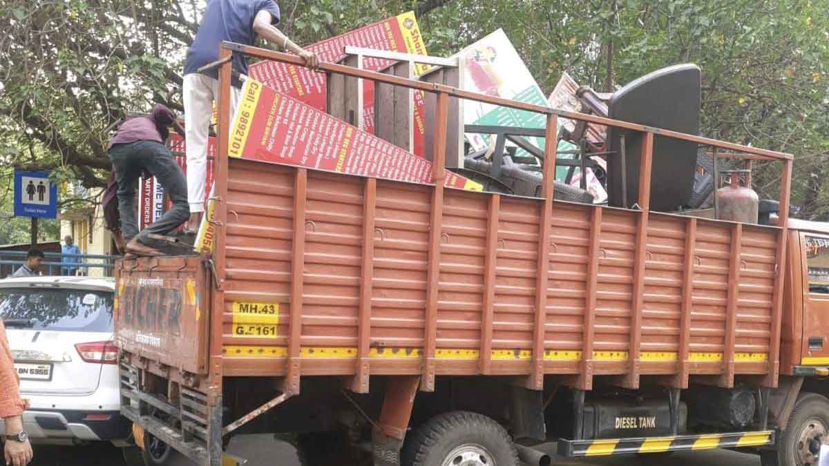 nmmc action on encroachment of food stall in belapur