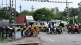 drunk employee close railway gate