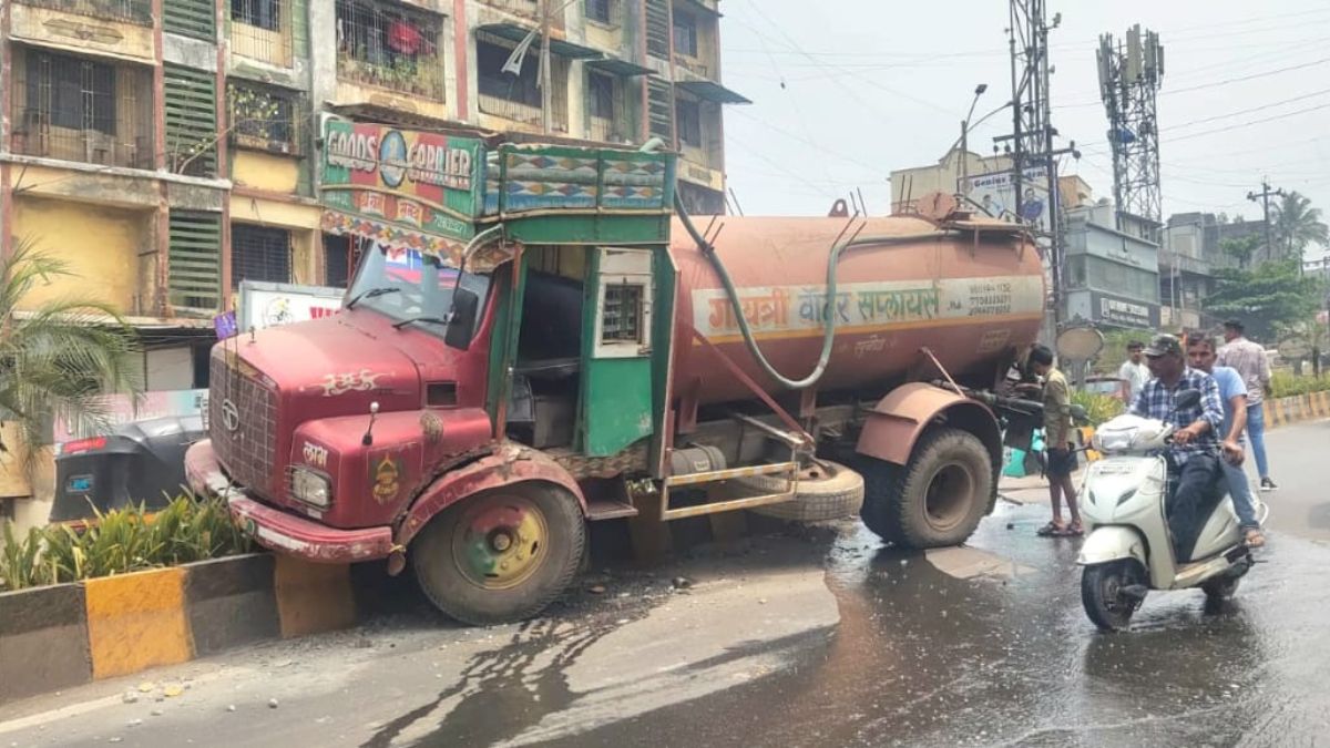 tanker hit the road divider
