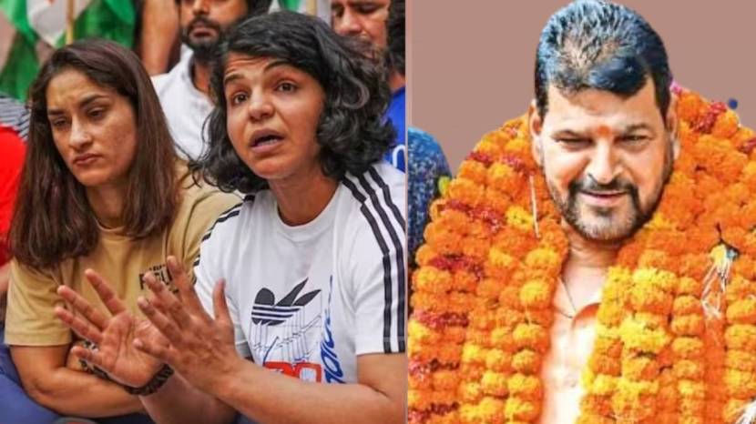 Wrestlers protest against brij bhushan sharan singh