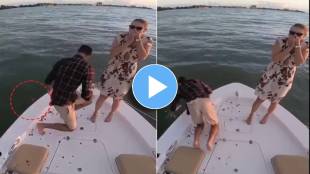 man jumps into sea for ring