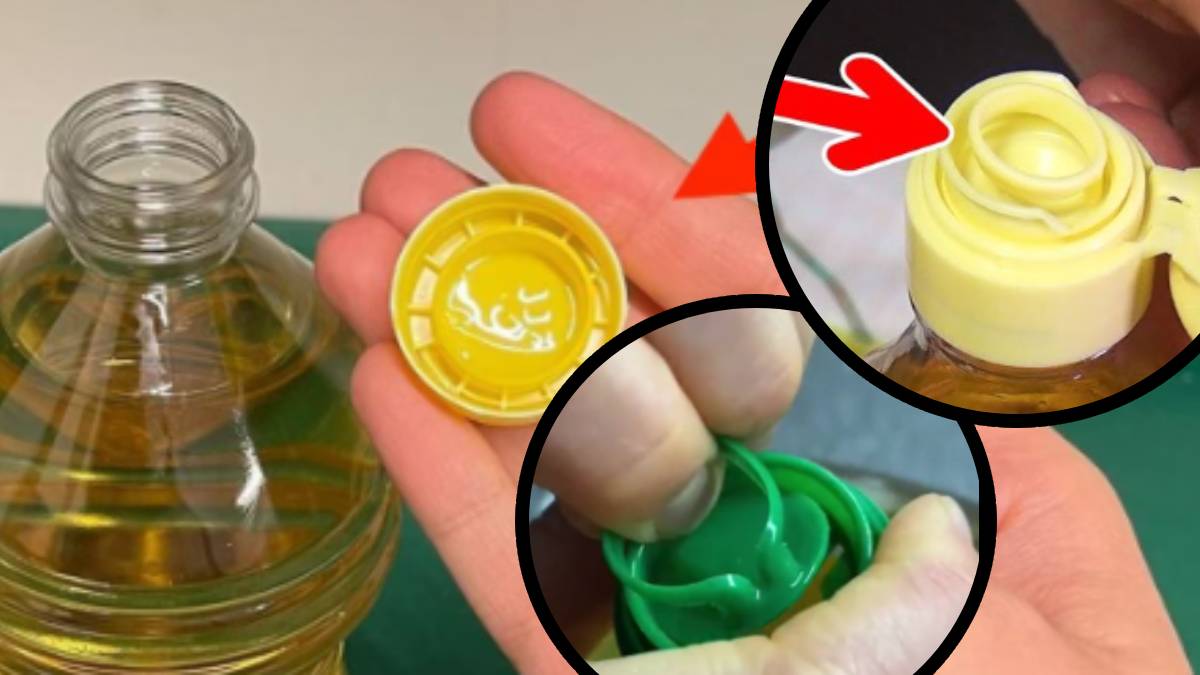 cap of the oil bottle know this kitchen hacks