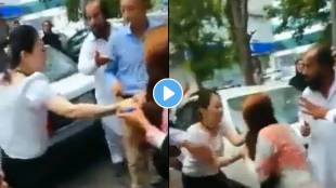 Chinese woman and Pakistani woman fight on street