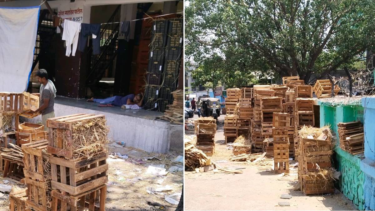 wooden boxes APMC navi mumbai