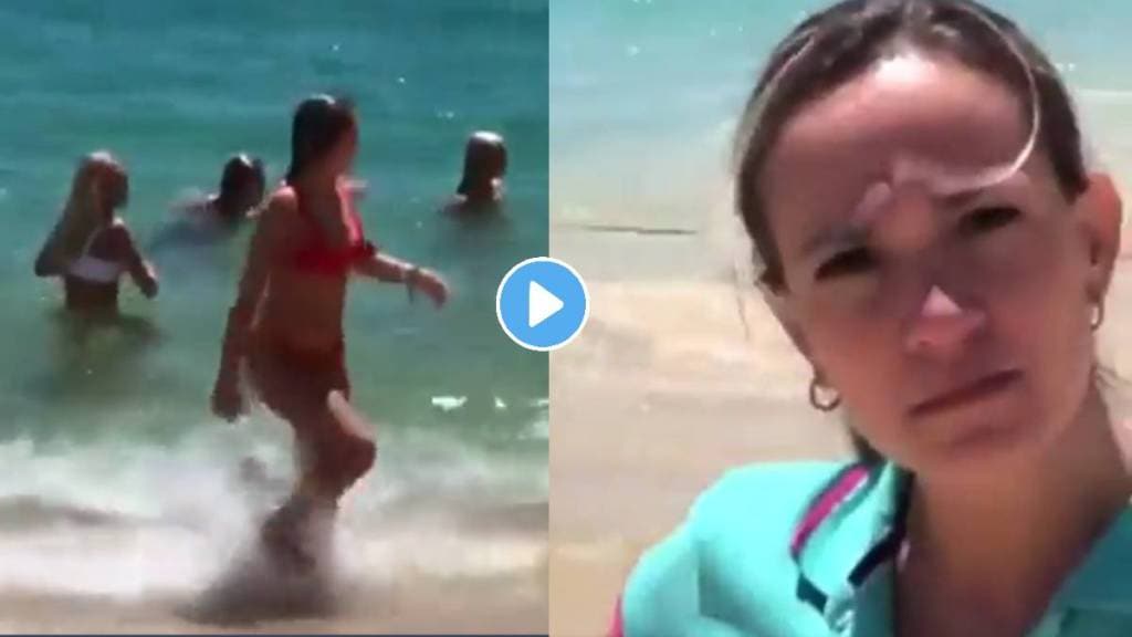 viral wife caught red handed husband recording video beach girls