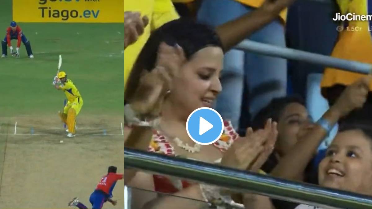 Ziva's cheering for Dhoni's six, Ziva's cheering video viral