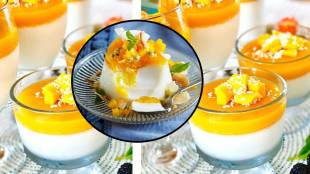 coconut panna cotta with mango