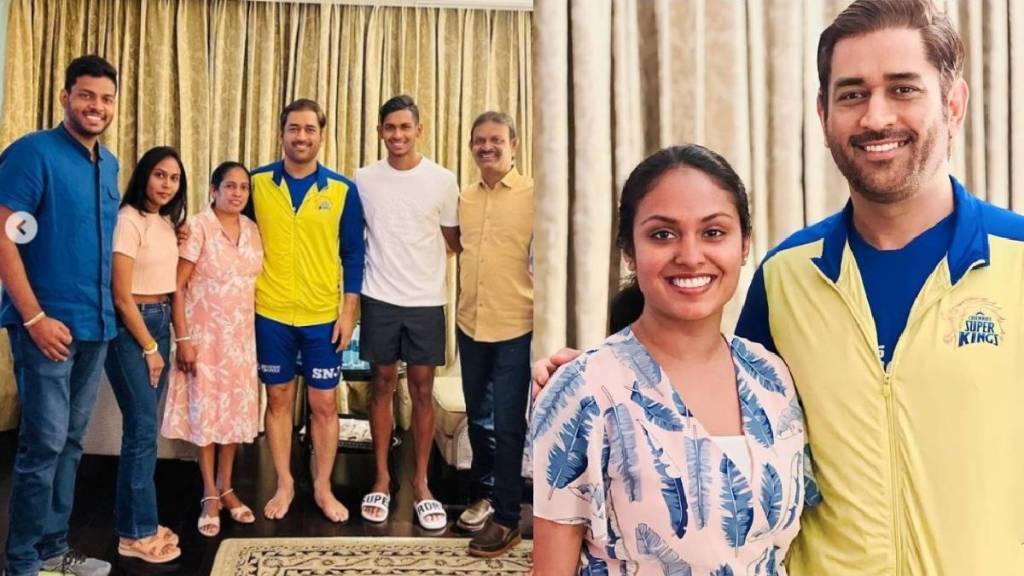 Mathisha's family met Dhoni