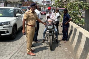 Traffic police action against reckless drivers