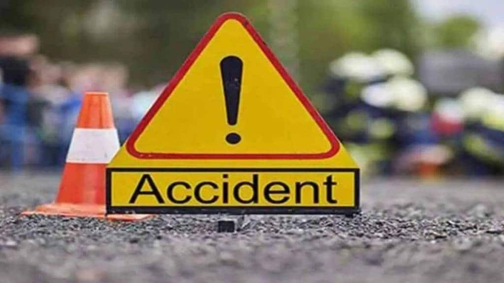 ertiga car collided with road roller