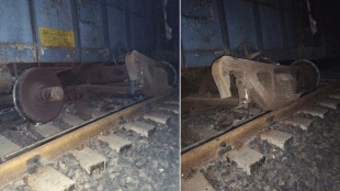 two wagons goods train derailed nagpur