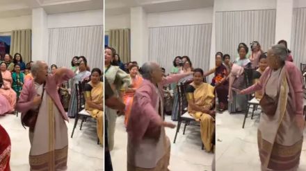 elderly woman jaw dropping dance to helen piya tu ab toh aaja will shock you see energetic performance