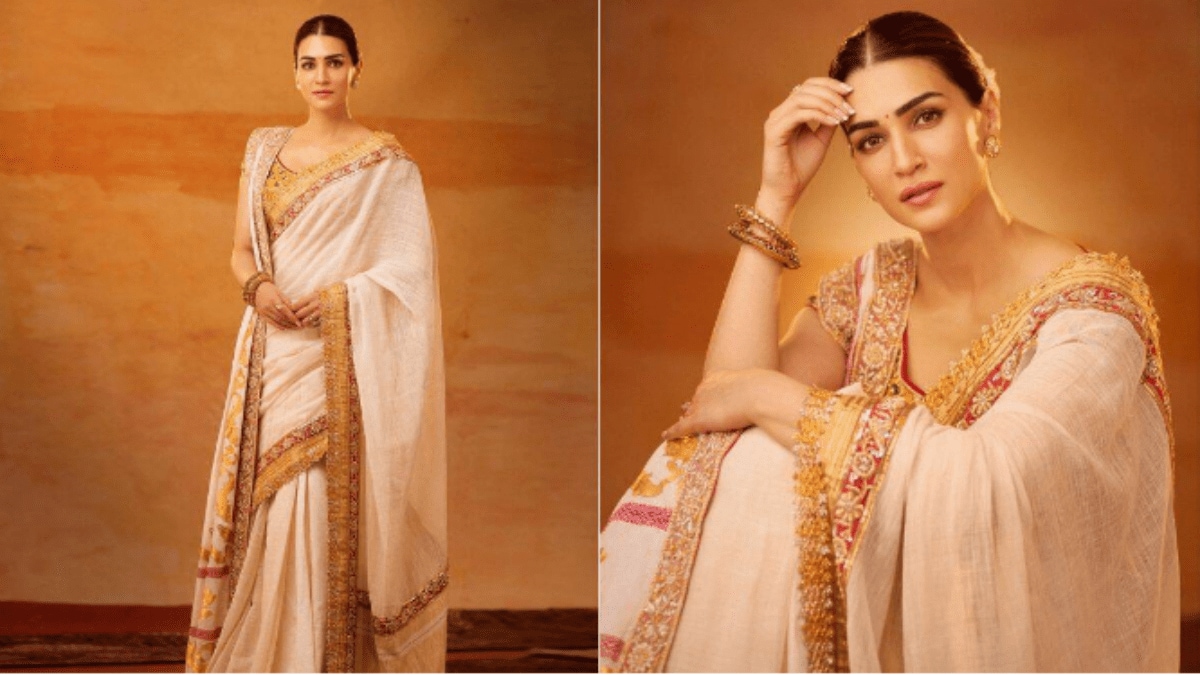 kriti sanon wears 24 carat gold saree