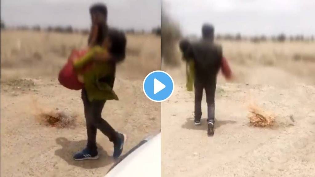Girl kidnapping young man forcibly marrying burning grass in desert in jaisalmer wedding video went viral on social media