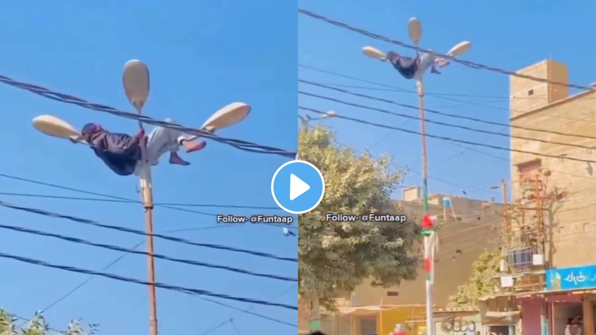 Drunk man climbs on electricity tower video viral on social media