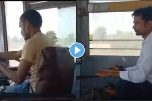 Up roadways drivers mind will wander seeing the jugaad the gear of the moving bus video viral on social media