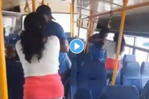 A woman beat her eve teaser at KR Pete bus stand