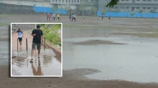 Rain water overflowed in Savalaram Maharaj Sports Complex in Dombivli