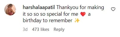 harshalaa patil comment