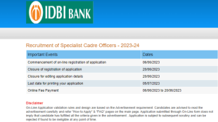 IDBI recruitment 2023Apply for 136 SCO posts at idbibank in
