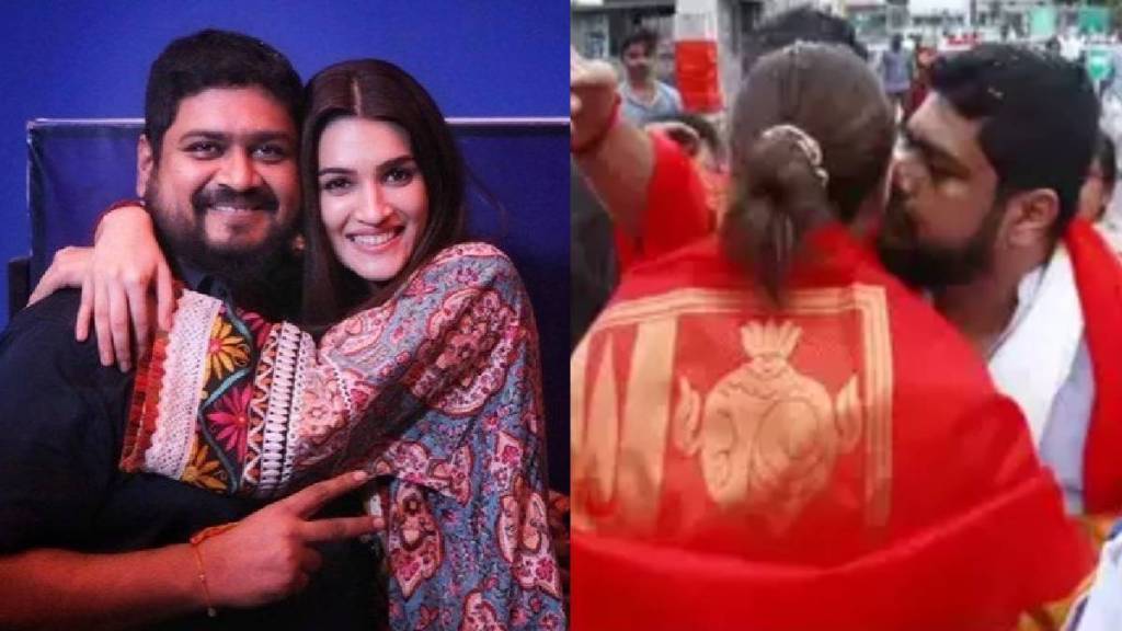 om raut kriti sanon viral kissing video