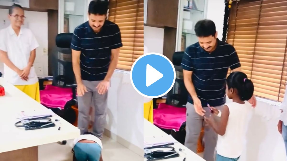 a girl greets doctor after recovering from a serious disease watch heart touching video