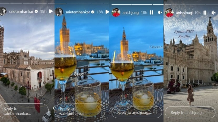 sai tamhankar anish jog spain vacation