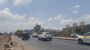 Thane MSRDC repair saket kharegaon bridge traffic mumbai nashik highway smooth