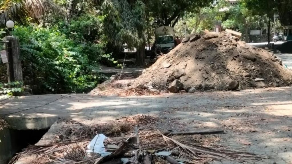 waste on road in dombivli