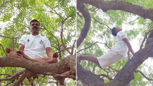 nandgaon balu mokal yoga teacher performed yoga tree occasion international yoga day