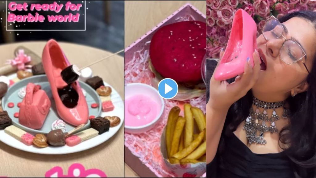 Pink Color Barbie Menu In Cafe Video Viral