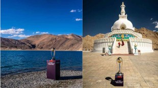 ICC WC 2023 Trophy: Cricket World Cup trophy reaches Pangong Lake BCCI Secretary Jai Shah shares photos on Twitter