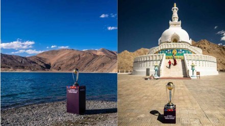 ICC WC 2023 Trophy: Cricket World Cup trophy reaches Pangong Lake BCCI Secretary Jai Shah shares photos on Twitter