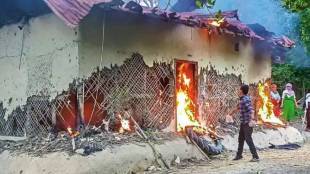 The house of one of the four held over the Manipur sexual assault video was burnt down